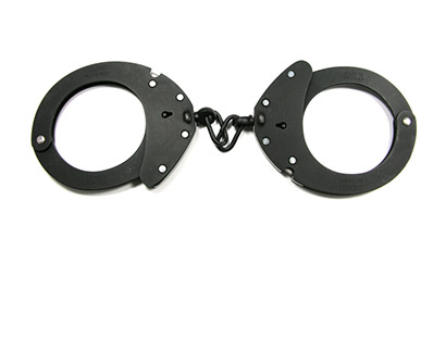 schwarze Handschellen