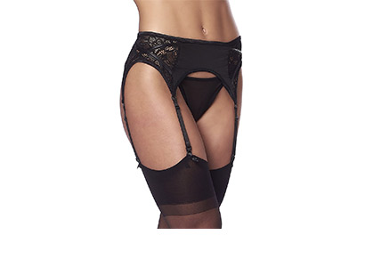 Frau mit schwarzen Strapsstr�mpfen