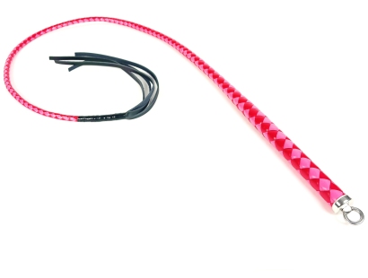 Abbildung Lederpeitsche Rot-Pink