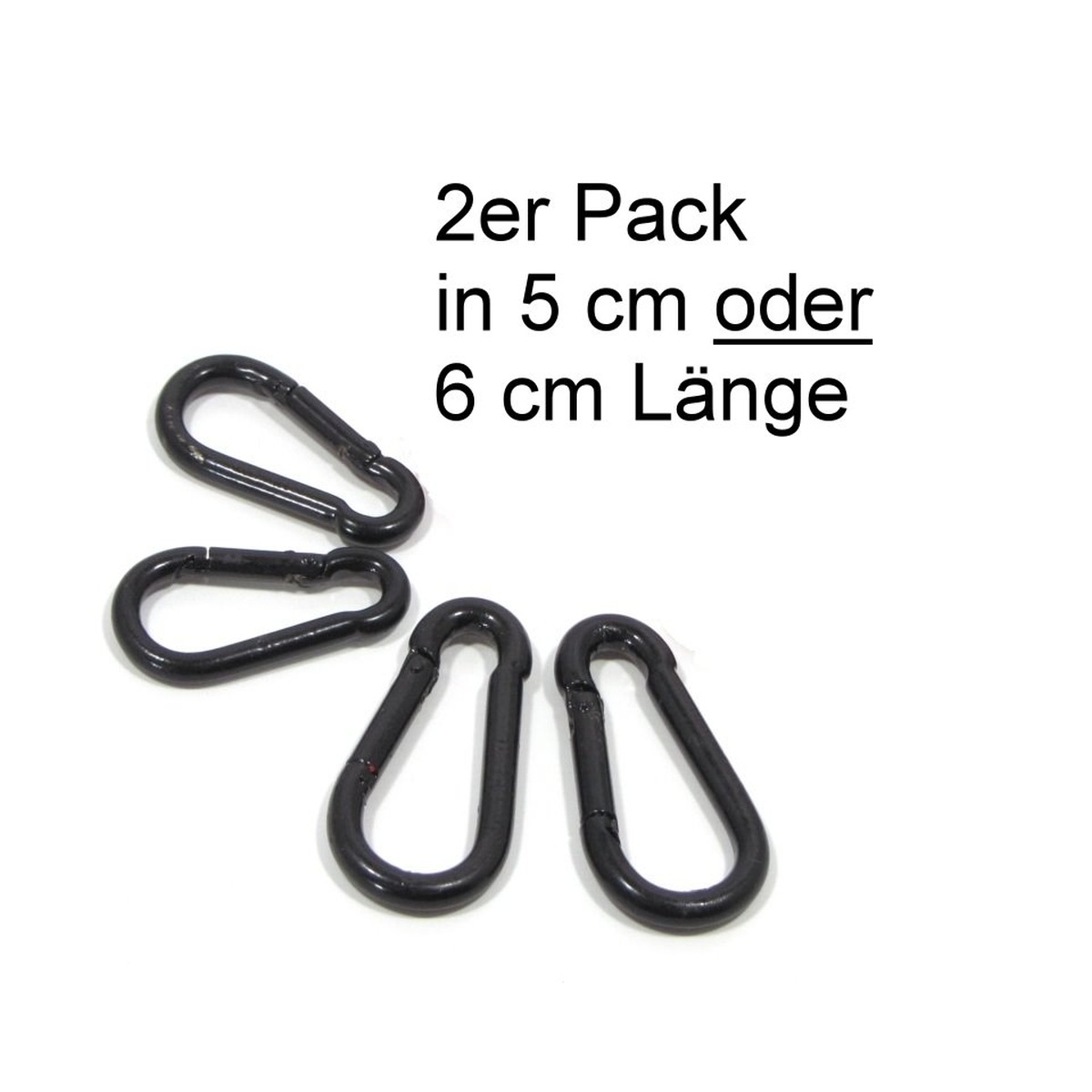 2er Set Karabinerhaken in schwarz