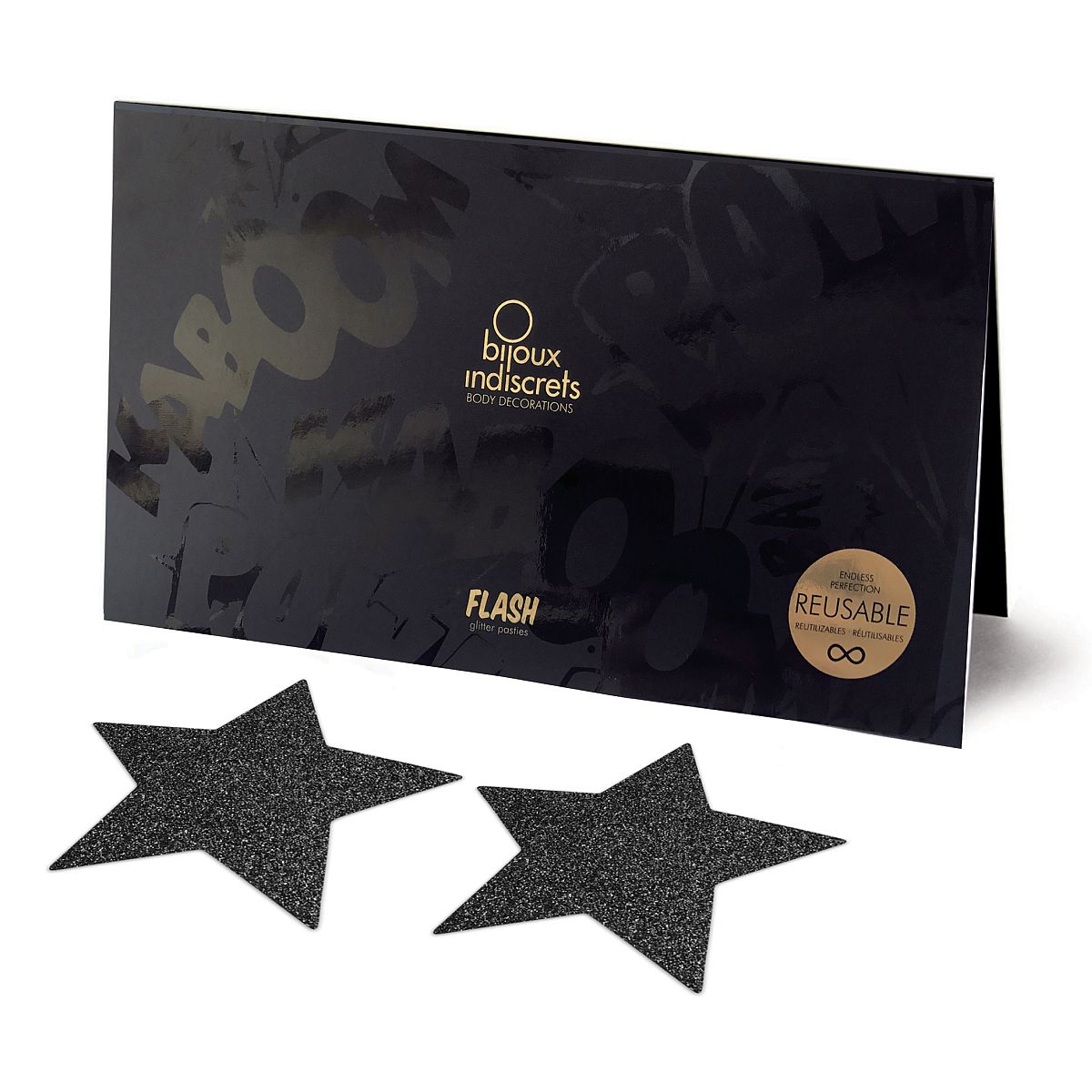 Bijoux Indiscrets Nipple Pasties - Flash Star Black