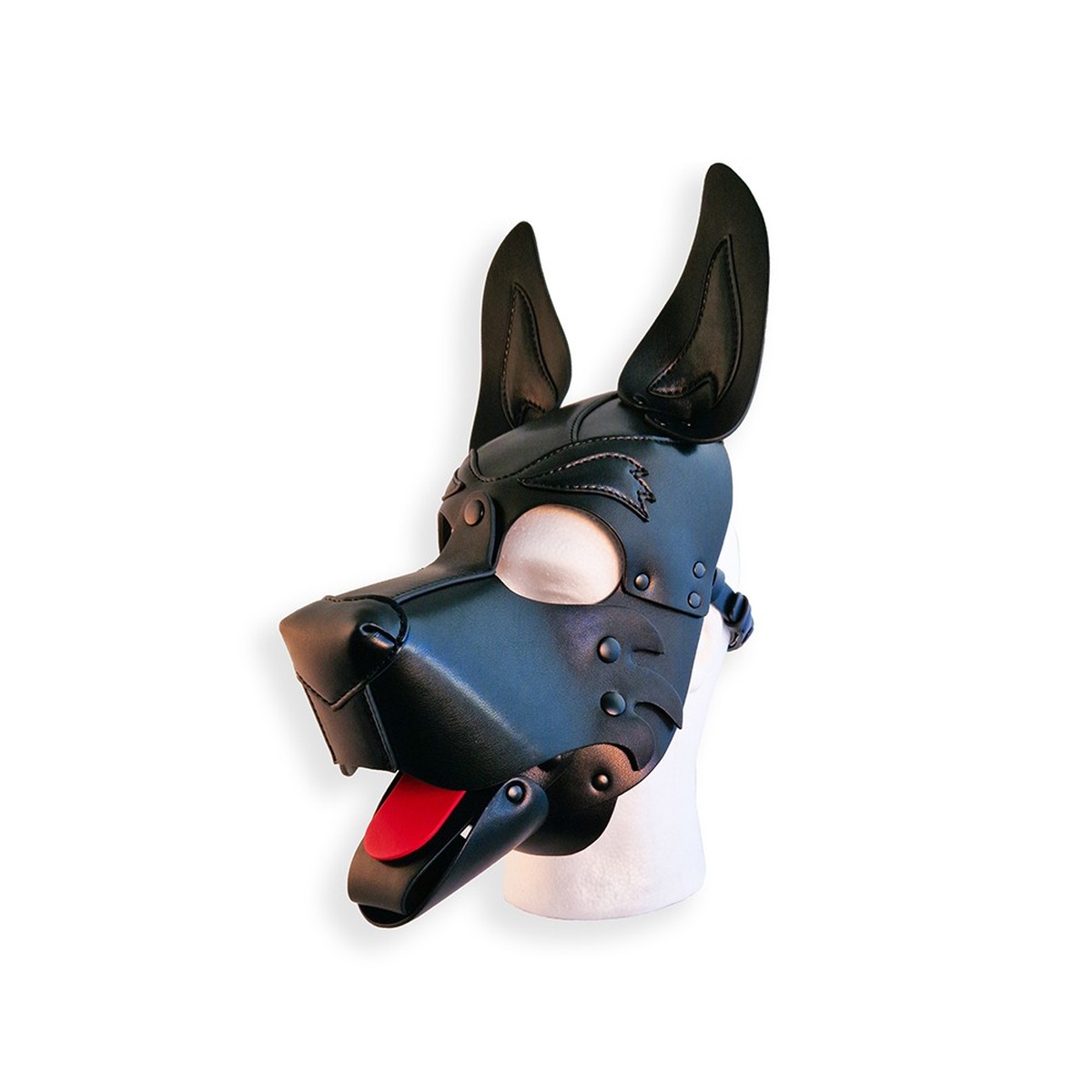 Detaillierte �Puppy Hood Mask� aus Kunstleder