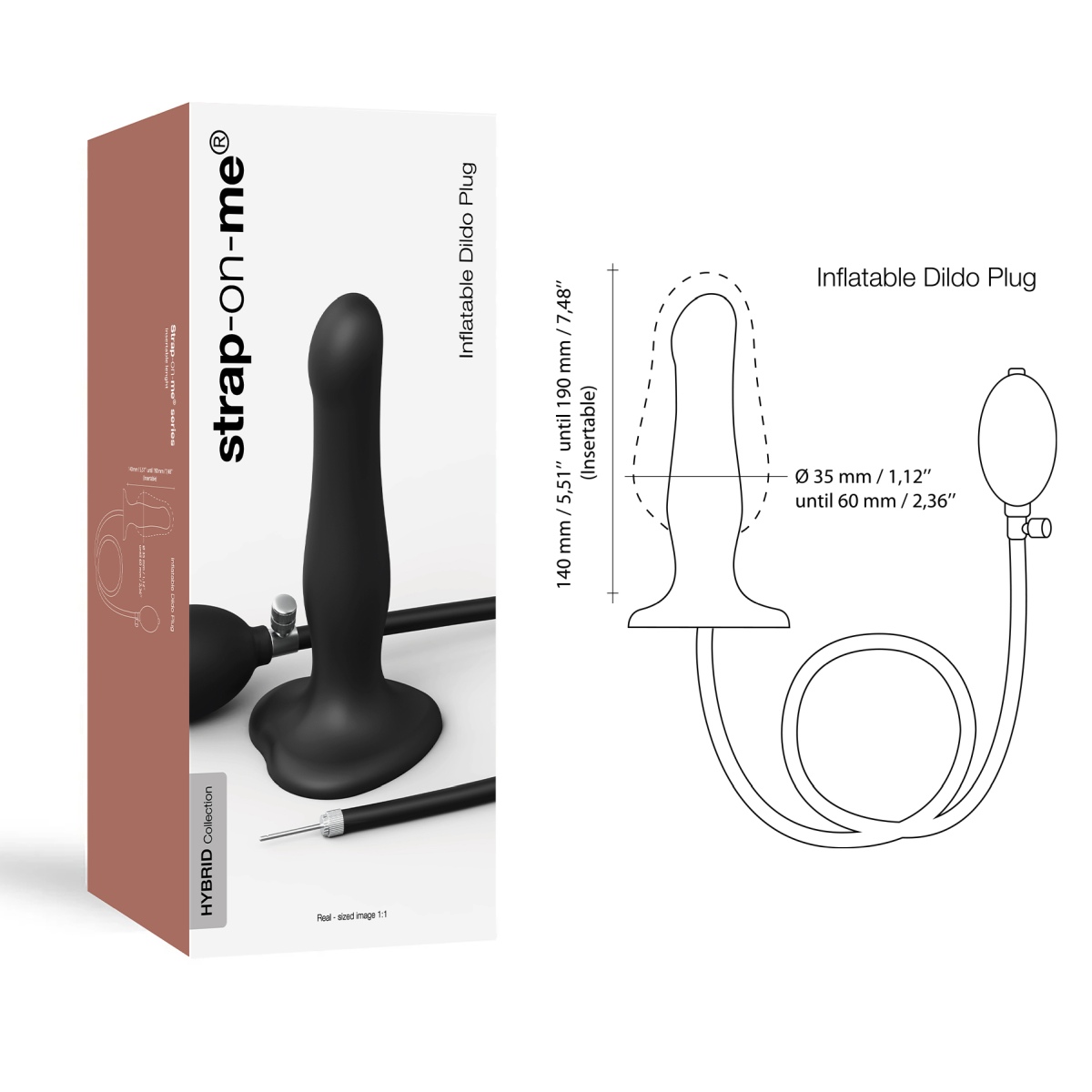Großer Silikon-Dildoplug zum Aufpumpen