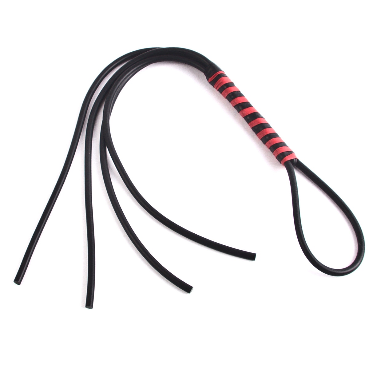Fiese Silikonpeitsche in schwarz-rot
