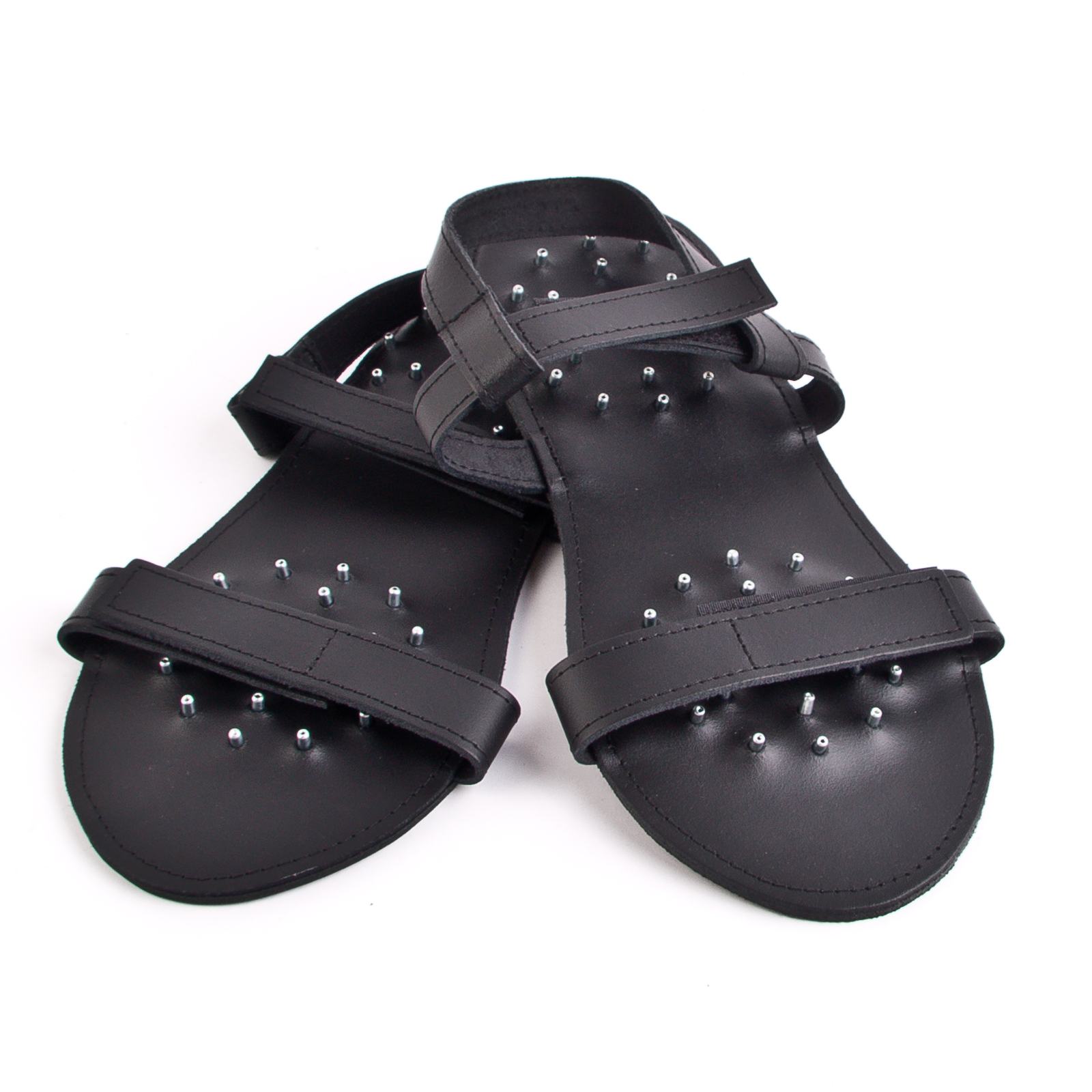 Leder-Sandalen �Pure� aus Leder mit qu�lenden Hohlnieten