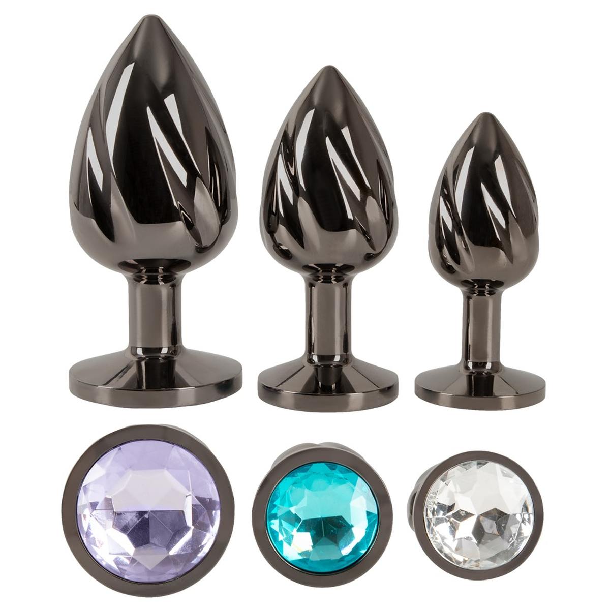 Metall Butt Plug Set �Sparkling Jewels� | 3 Gr��en