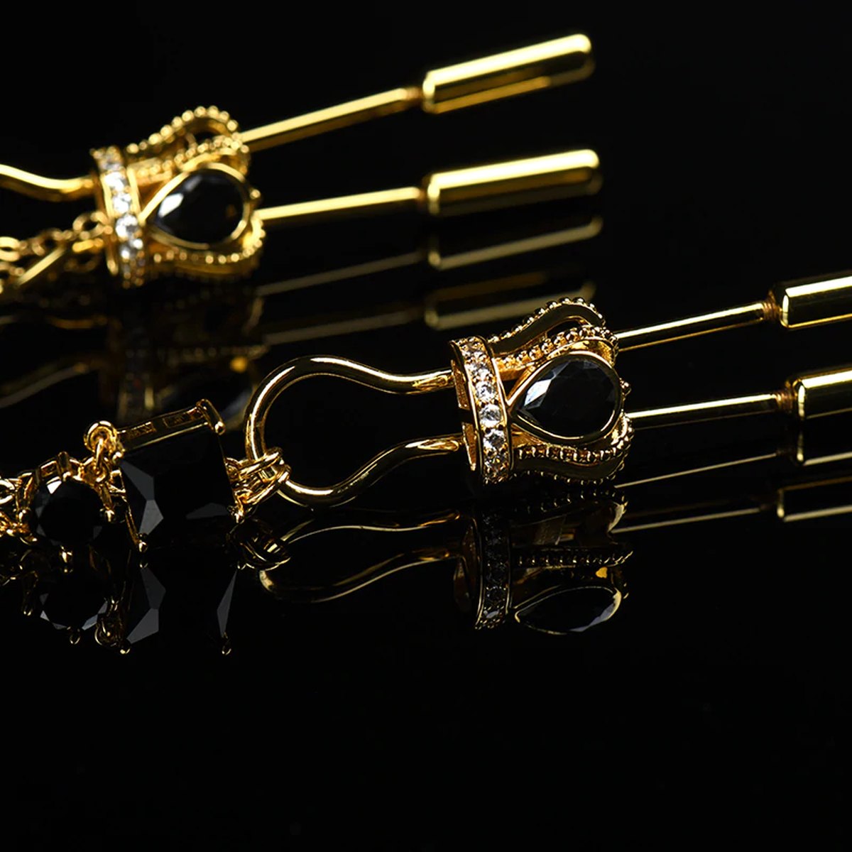 Nippelklemmen mit Kette von UPKO �Crown and Dangling�