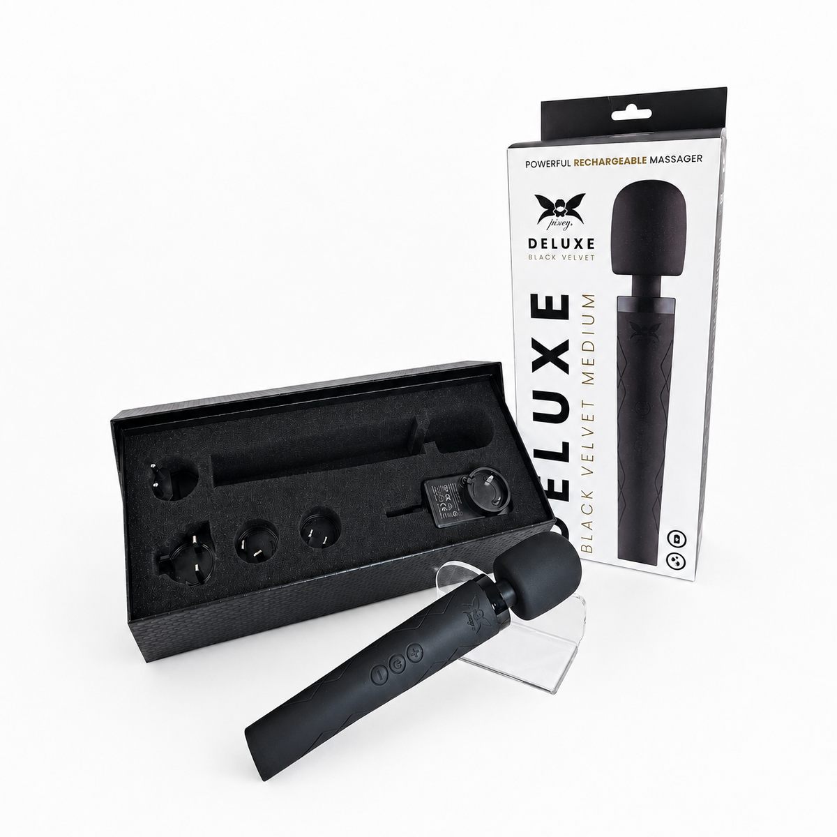 Pixey Deluxe Black Velvet M � leistungsstarker Wandvibrator