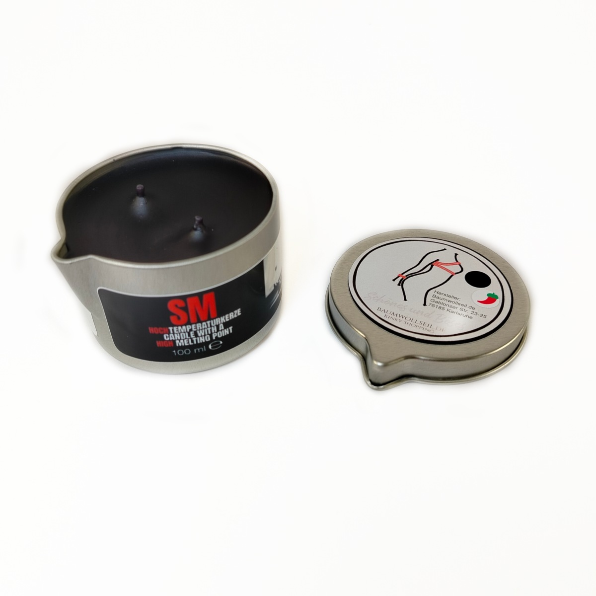 SM-Kerze 100 ml schwarz HOT | Edition Baumwollseil.de