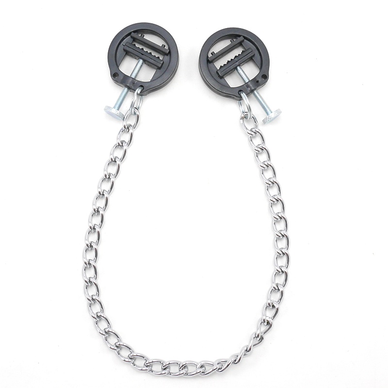 Schwarze Klemmen mit Kette