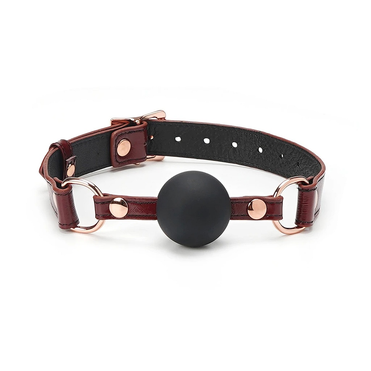 Silikon-Ballknebel �Wine Red� mit Lederband von �LiebeSeele�