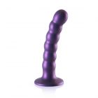 Beaded G-Spot Dildo �Metallic� 13,0 cm aus Silikon Violett-06