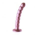 Beaded G-Spot Dildo �Metallic� 16,5 cm aus Silikon Rosegold-14