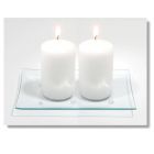 Stumpenkerze weiss, 2er Set Wei�-04