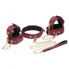 �Velvet Bondage-Set� 6-teilig in bordeauxrot f�r Hals, Hand, Fu� Bordeaux-33