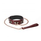 �Halsband mit F�hrleine Wine Red� aus Leder von �LiebeSeele� Bordeaux-33