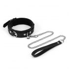 Halsband mit F�hrleine �Black Bond� �koleder �LiebeSeele� Schwarz-08