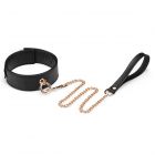 Halsband mit F�hrleine aus Organosilikon von �LiebeSeele� Schwarz-Gold-80
