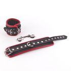 Handfesseln aus Leder - Classic Schwarz-Rot-83