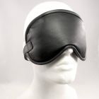 Gepolsterte Augenmaske aus schwarzem Leder Schwarz-08