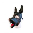 Detaillierte �Puppy Hood Mask� aus Kunstleder Schwarz-08