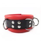 Breites Halsband aus stabilem Leder Schwarz-Rot Schwarz-Rot-83