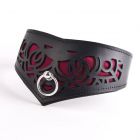 Breites Halsband �Penumbra meets Baumwollseil.de� Schwarz-Rot-83