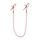 Verstellbare Nippelklammern �BOUND� mit Kunstperlenkette Pink-Rosa-36