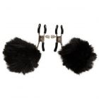 Dekorative Nippelklammern �Pompon� in schwarz Schwarz-Stahl-81