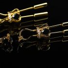 Nippelklemmen mit Kette von UPKO �Crown and Dangling� Goldfarben-00
