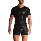 Manstore T-Shirt mit V-Ausschnitt | Herren �V-Neck Tee black� Schwarz-08
