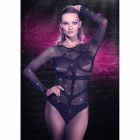 Body �Body Suit� Langarm mit Strass-Steinen Schwarz-08